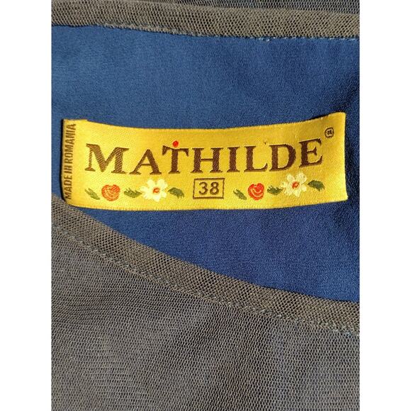 J.CREW Mathilde Dress Womens 38 Blue Floral Lace Ruffle Hem Midi Boho - Picture 3 of 7